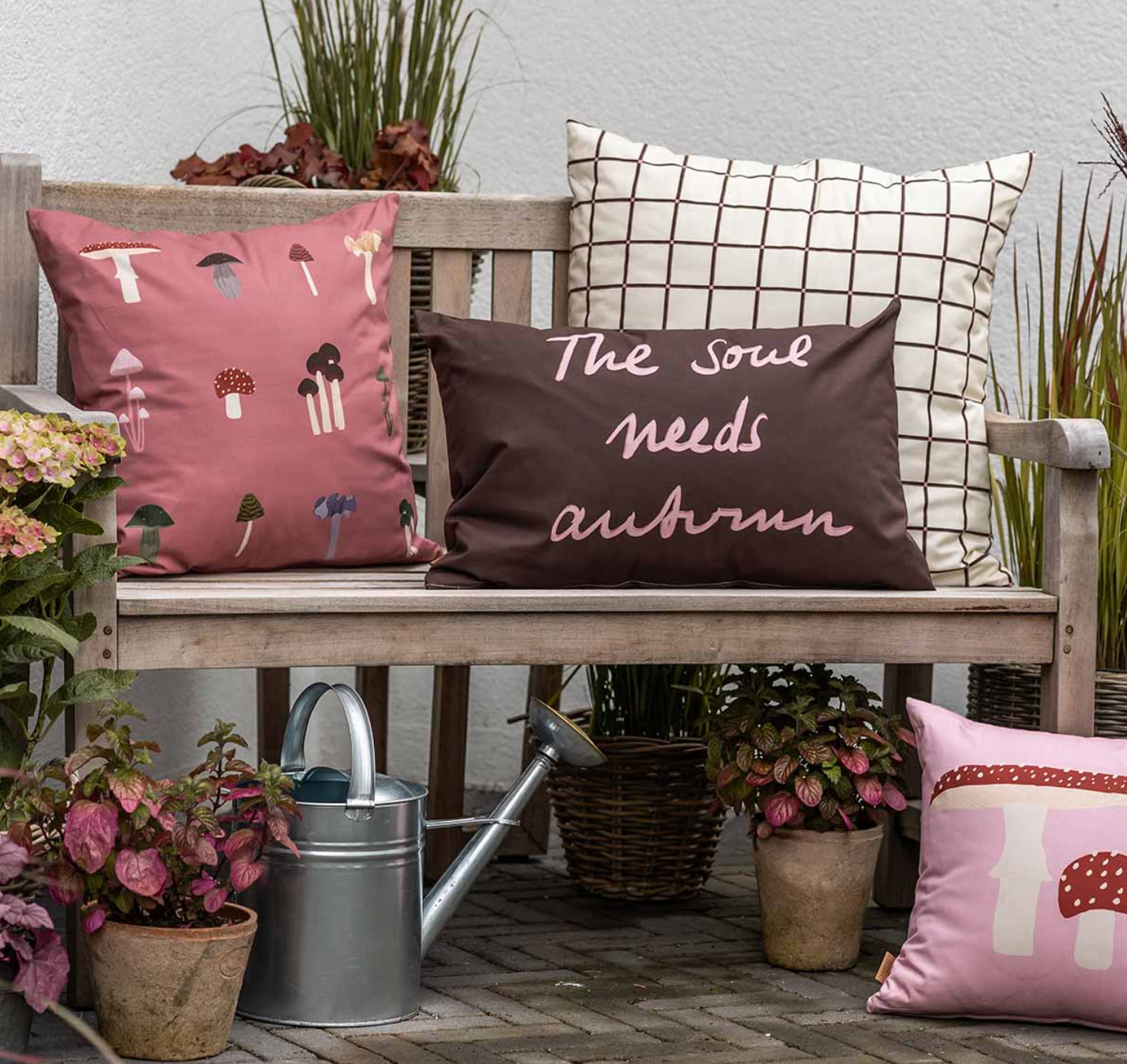 % Herbst Kissenhülle  "The soul needs autumn "  , ca.  60x30 cm ,Polyester-Canvas