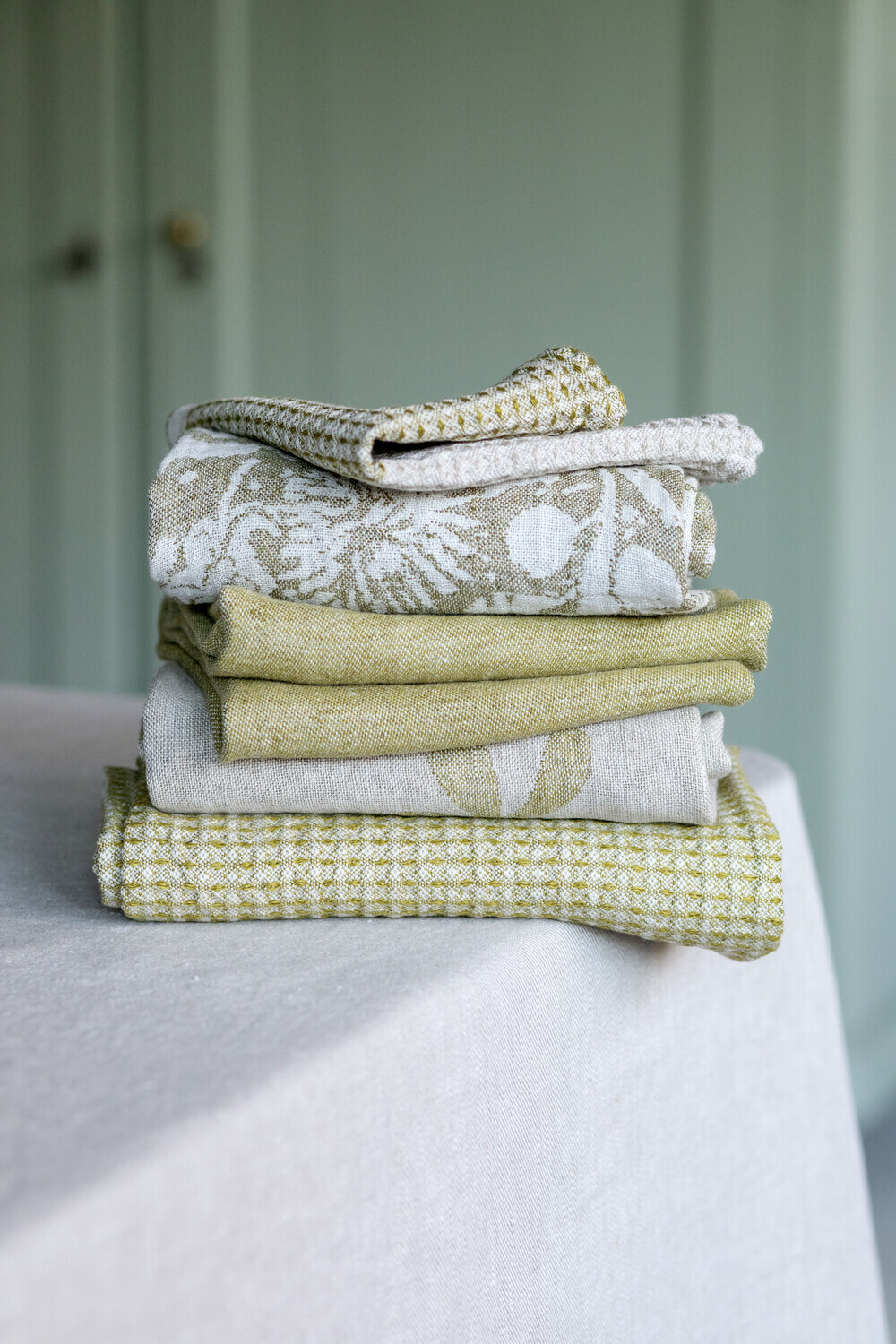 Lapuan Kankurit Geschirrtuch " DUO" olive-grey, 100% Leinen  