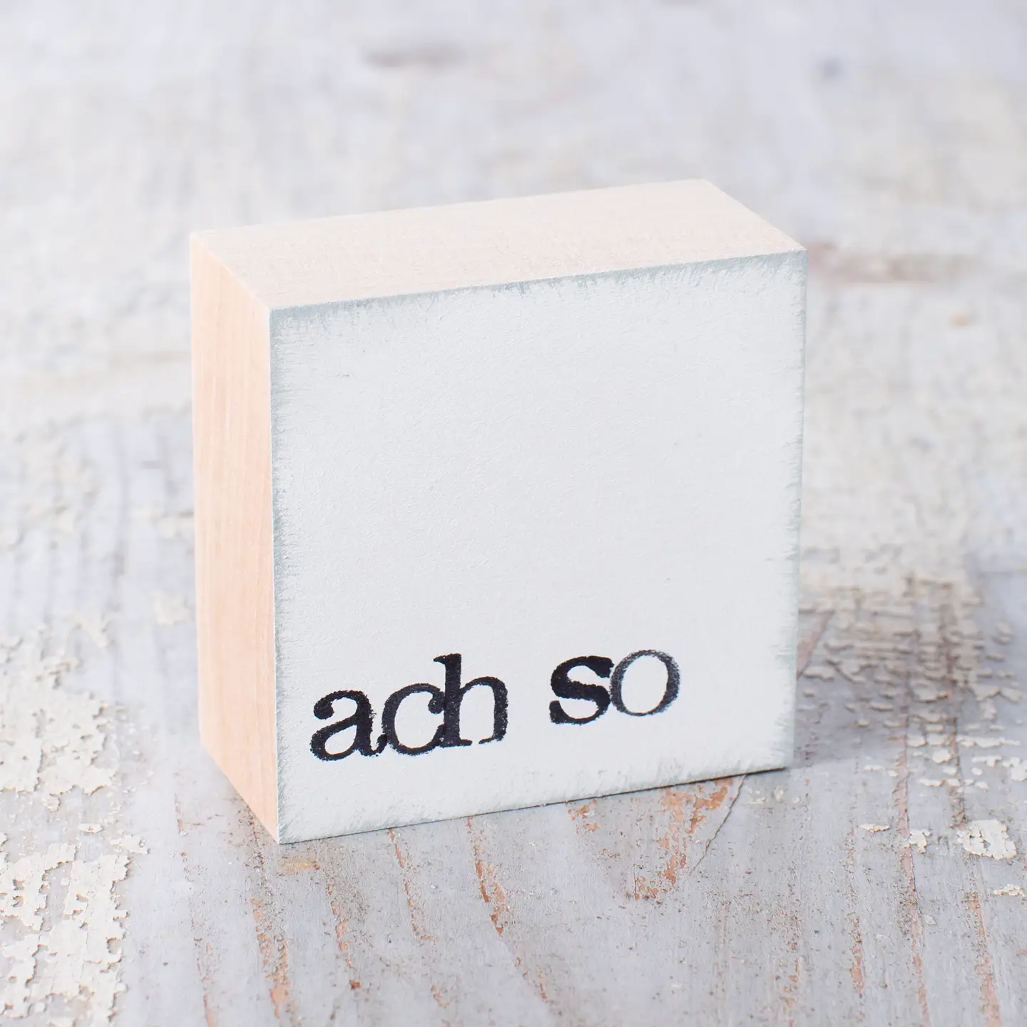 Textplatte "ach so " weiss von iopla , 6 x 6 cm  