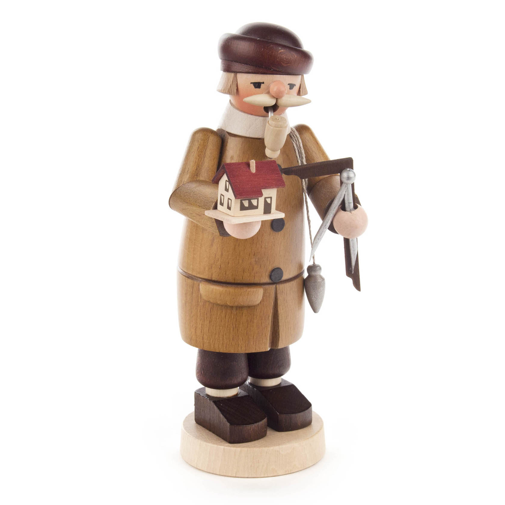 Räuchermann Baumeister mit Haus aus dem Erzgebirge ♥ 