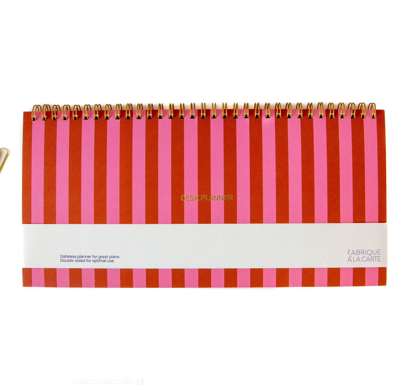 A-Journal DESK PLANNER Schreibtischplaner • Stripes Pink Red, ca. 29 × 15 × 1,5 cm