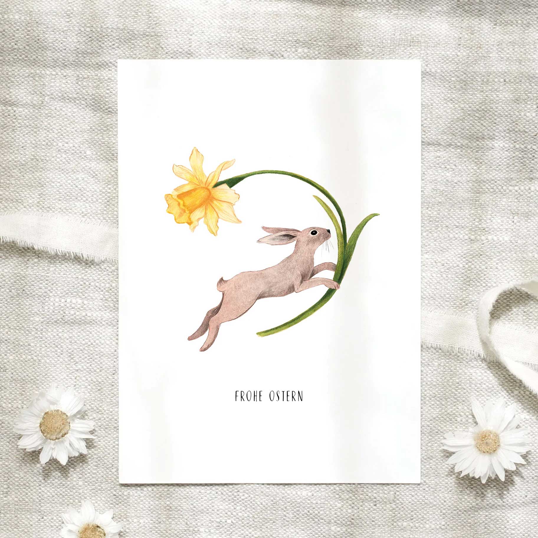 Leo la Douce Postkarte Frohe Ostern & Hase