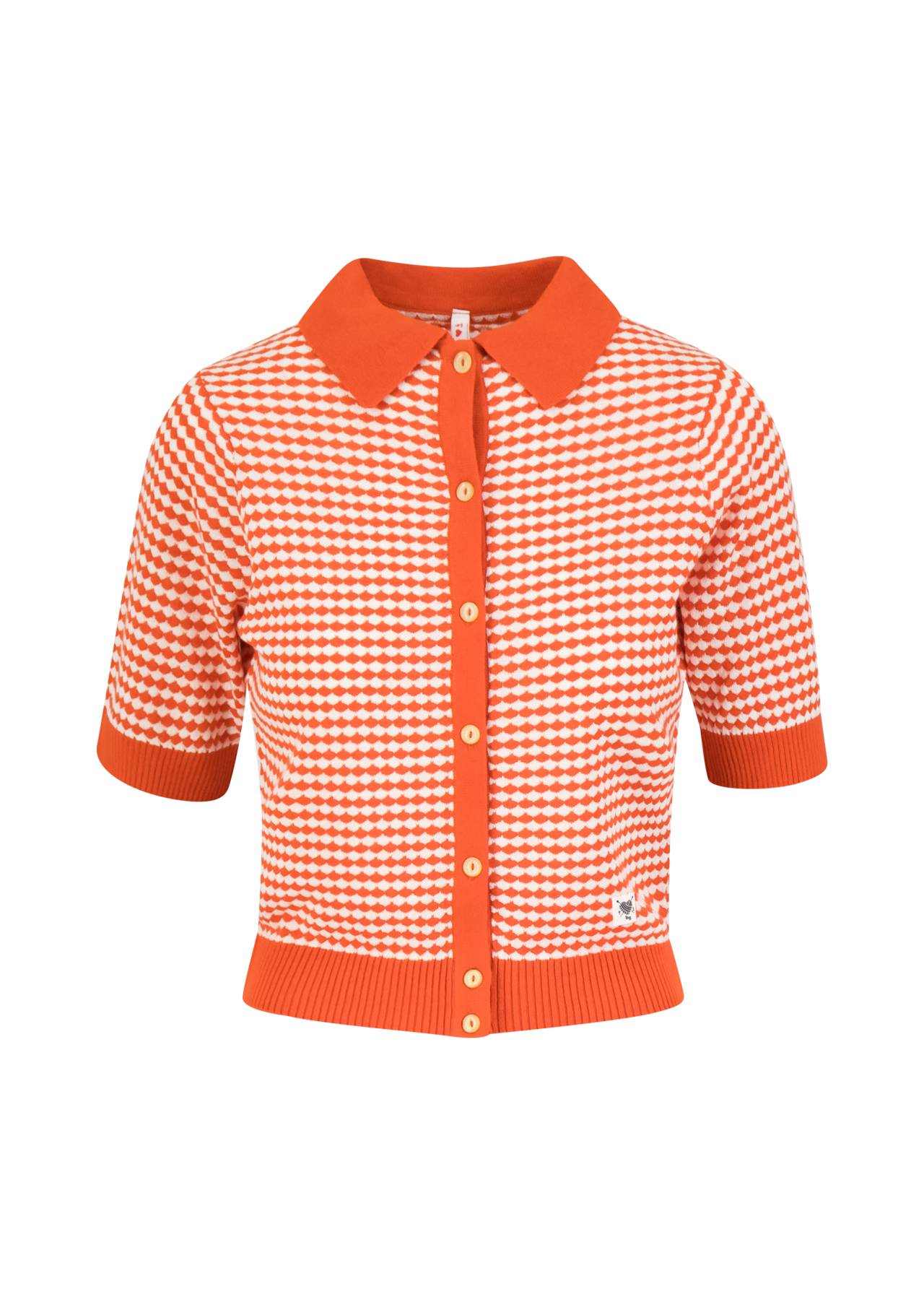 Blutsgeschwister Strickoberteil Petite Poloette - mixed dots red white