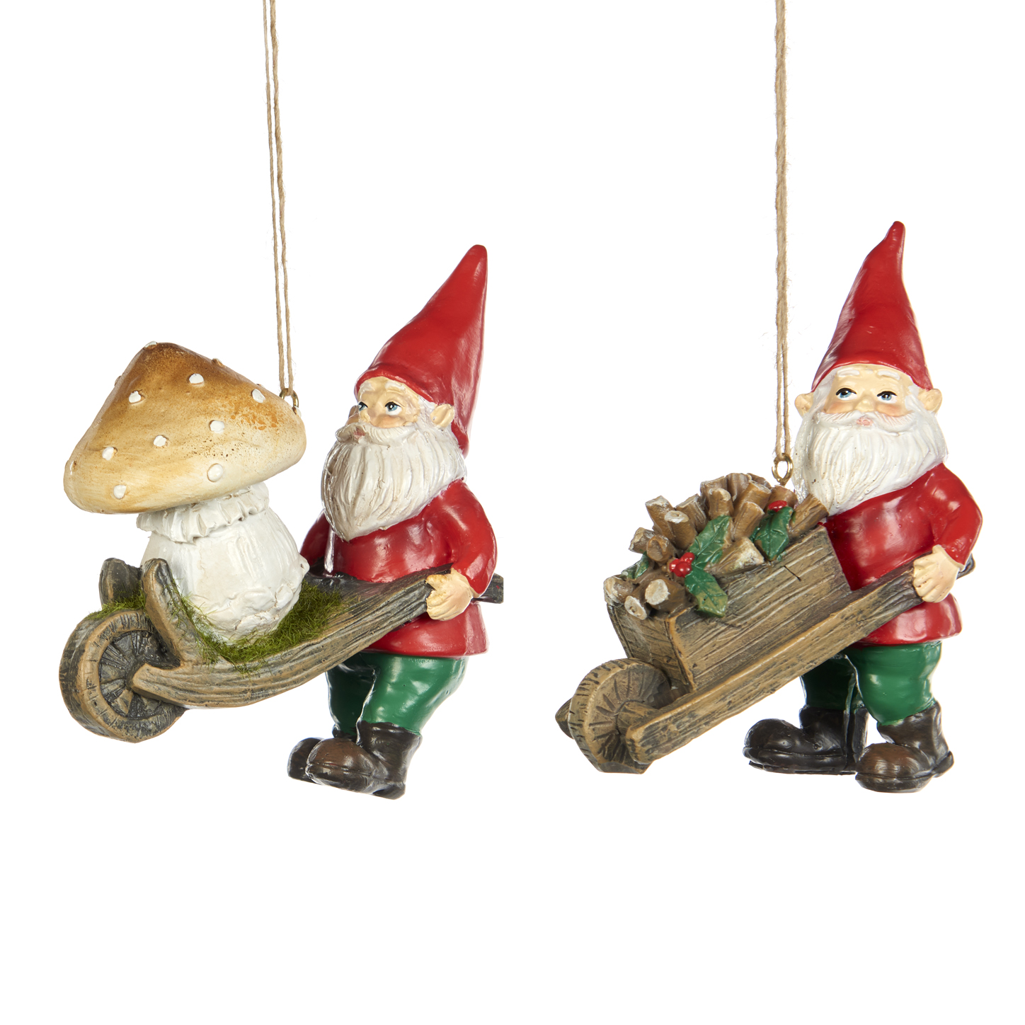 % Woodland Santa Gnom/Zwerg mit Schubkarre , ca.11,5 cm  von  Catherine Collection / Goodwill    