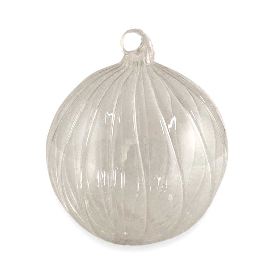 Weihnachtskugel Glasöse gedreht, transparent klar, ca. 10 cm    
