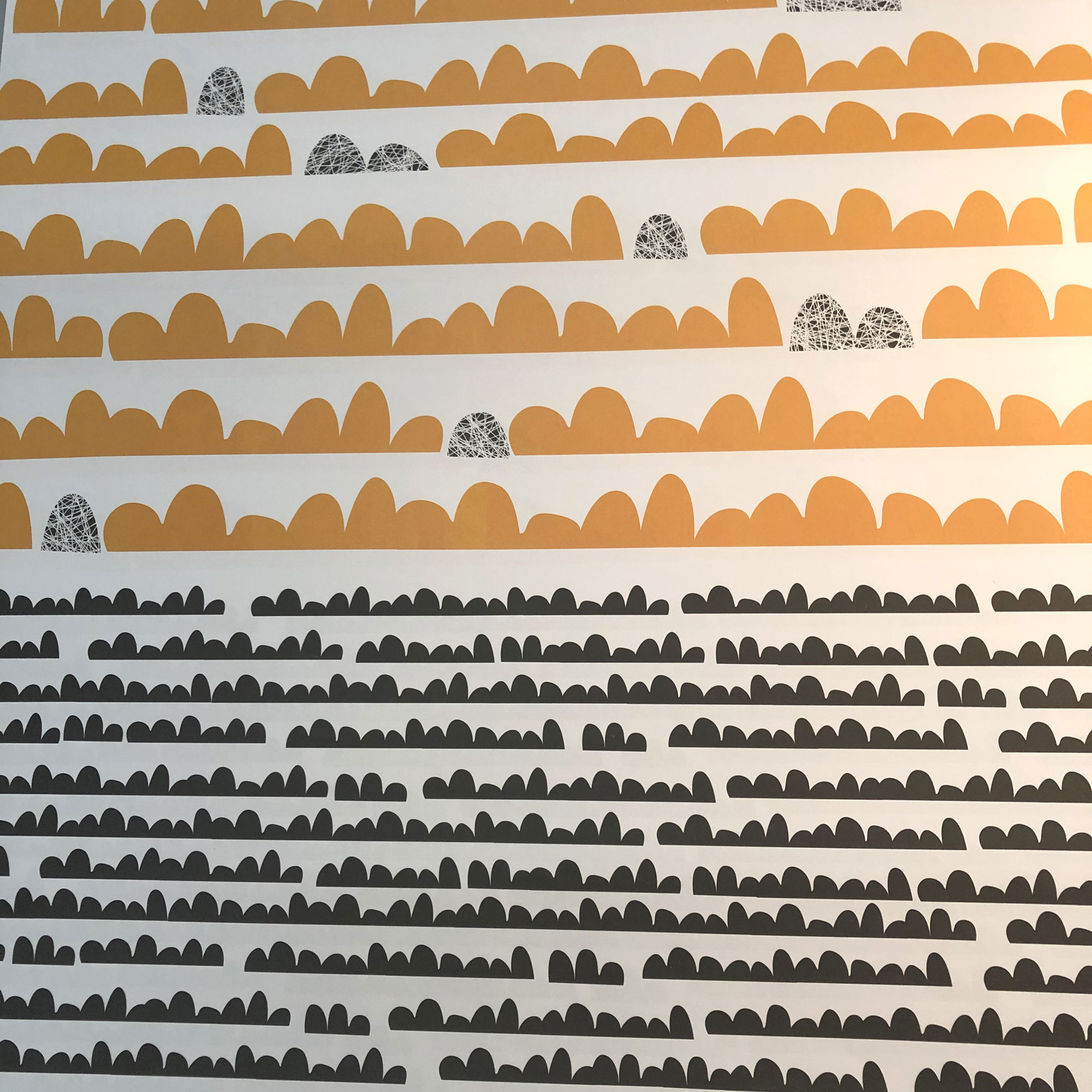 Geschenkpapier "Grafik Orange-Schwarz " von butt,  ca.  50 x 70 cm  