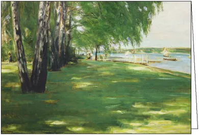 Doppelkarte "Der Garten des Künstlers in Wannsee, 1918" von Max Liebermann, Kunst