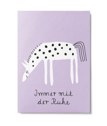 Postkarte "mit der Ruhe" Schnecke von Annika Kelm, Unter Pinien   