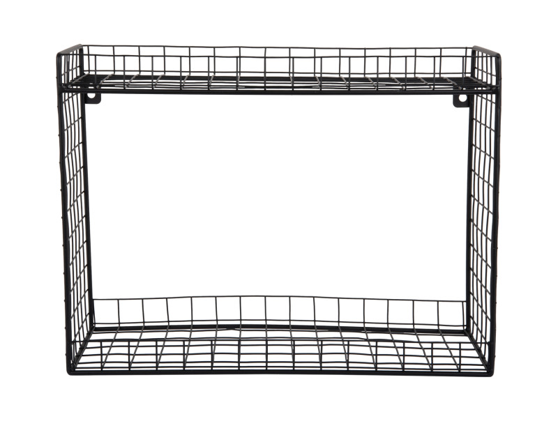 Wall Rack Reja Double Layer, Schwarz, ca.30 x 15 cm