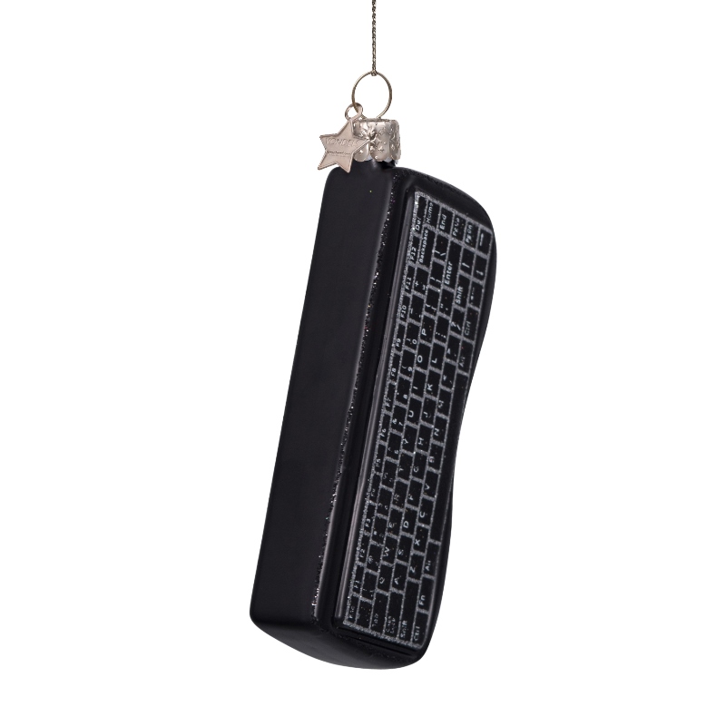 Weihnachtsanhänger schwarze Tastatur , Glas , H ca.11 cm, Computer von Vondels