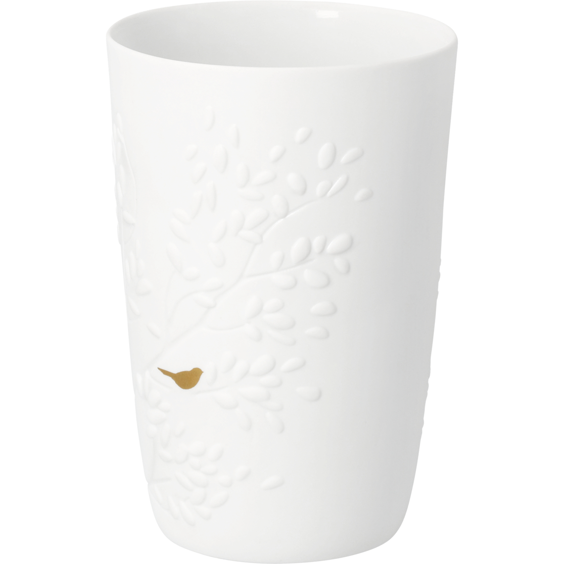 Räder Vase "Goldvögelchen", Porzellan, Höhe 13,5 x D. 9,3 cm