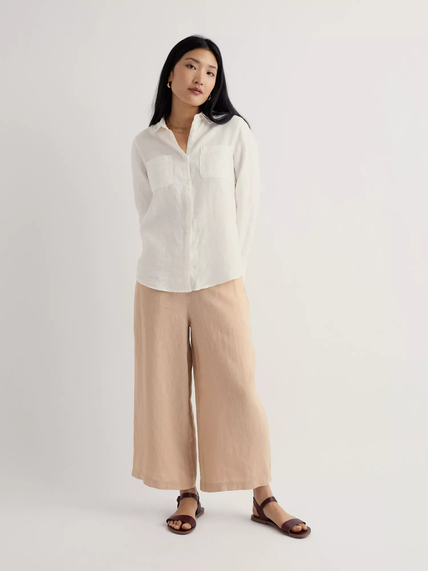 % SEASALT CORNWALL Merrivale Leinenhose Culottes, Farbe: Whelk