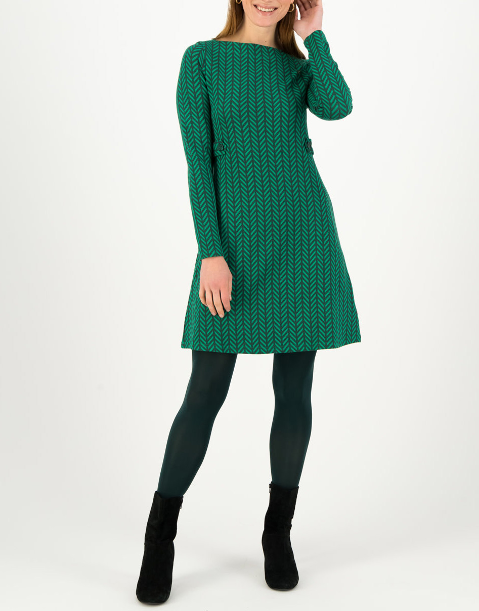 Blutsgeschwister Etuikleid mod a lula, green zig zag Blutsgeschwister Etuikleid mod a lula, green zig zag