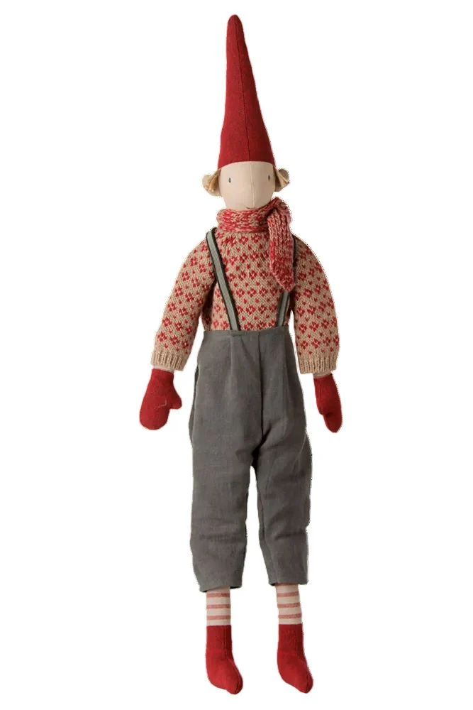 Maileg Pixy, Größe 4 – Junge – Gestrickter Pullover und Schal