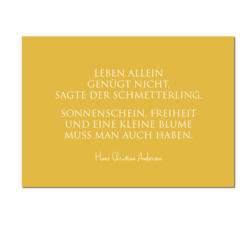 Wunderwort Postkarte "Eine kleine Blume…" Hans Christian Andersen