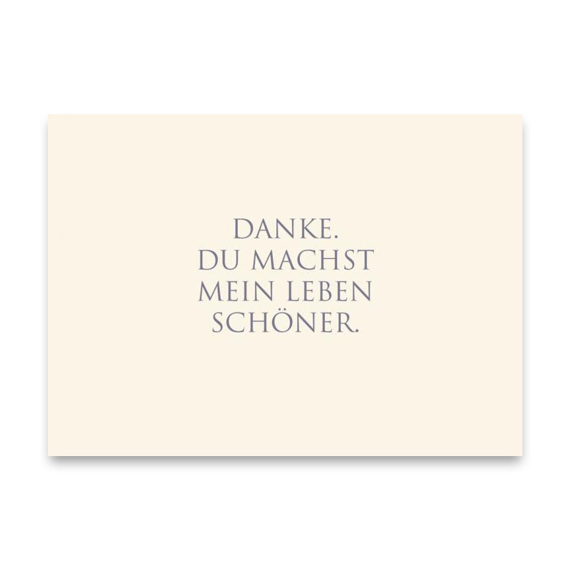 Wunderwort Postkarte "DANKE. Du machst mein Leben schöner…"