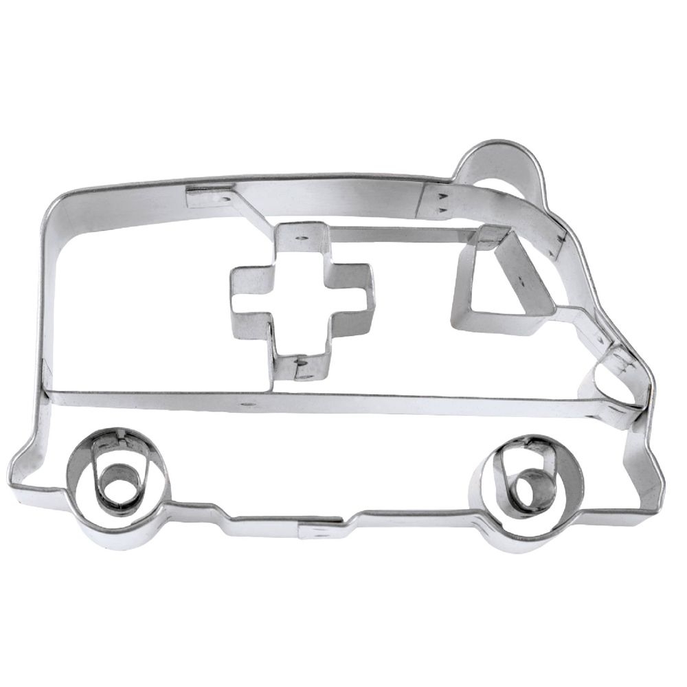 Ausstecherle Krankenwagen Edelstahl 8 cm   von Städter, Prägeausstecher, Plätzchen Backen, Auto