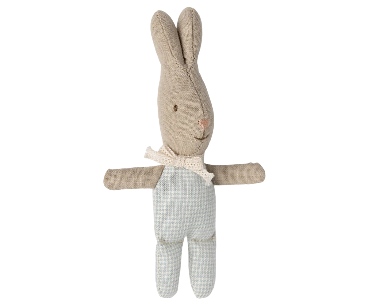 Maileg Hase, My - Hellblaues Karo , ca. 11 cm 