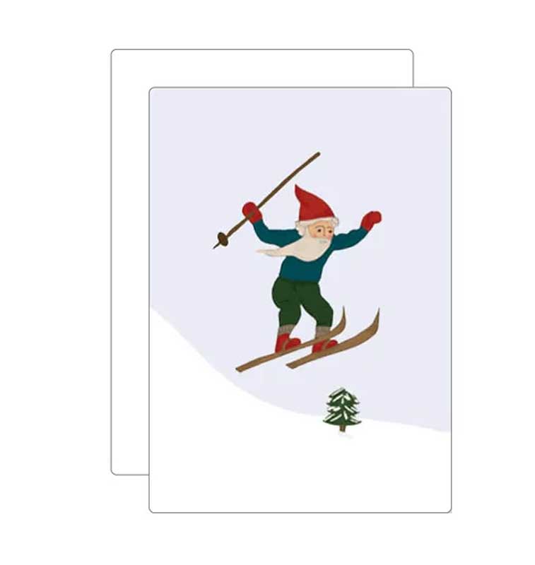 MIAO Postkarte Weihnachten "Skijump"    Zwerg