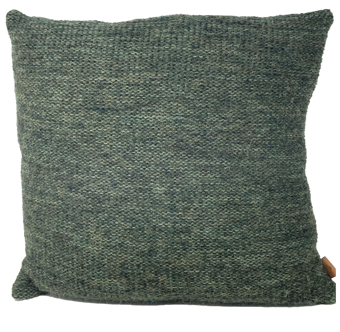 Dorothee Lehnen Alpaka Strickkissen ca. 50 x 50 cm, Front Alpaka grün/Rücken Terra 18