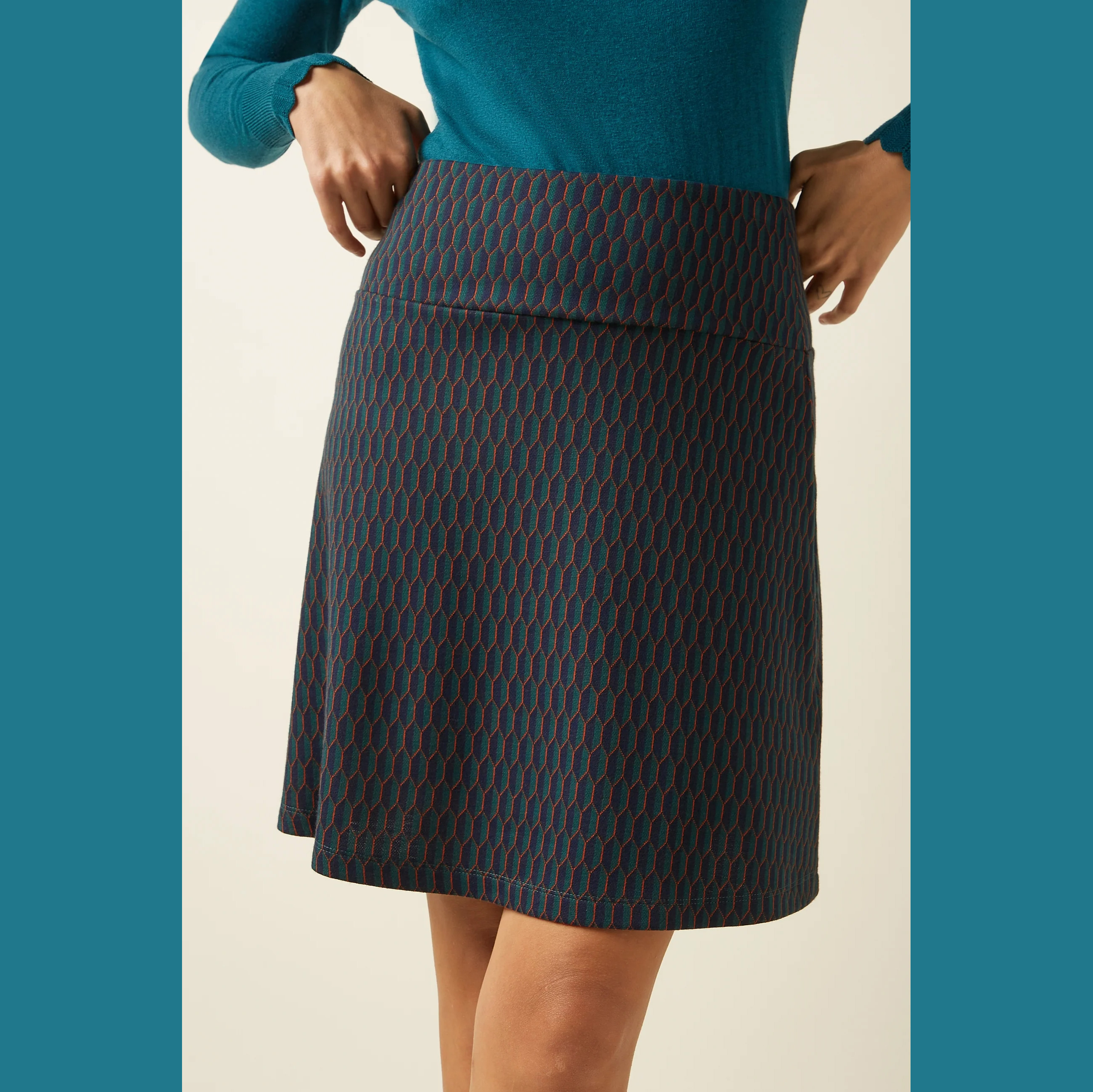 King Louie Border Skirt Spring, Farbe Evening Blue - Spring