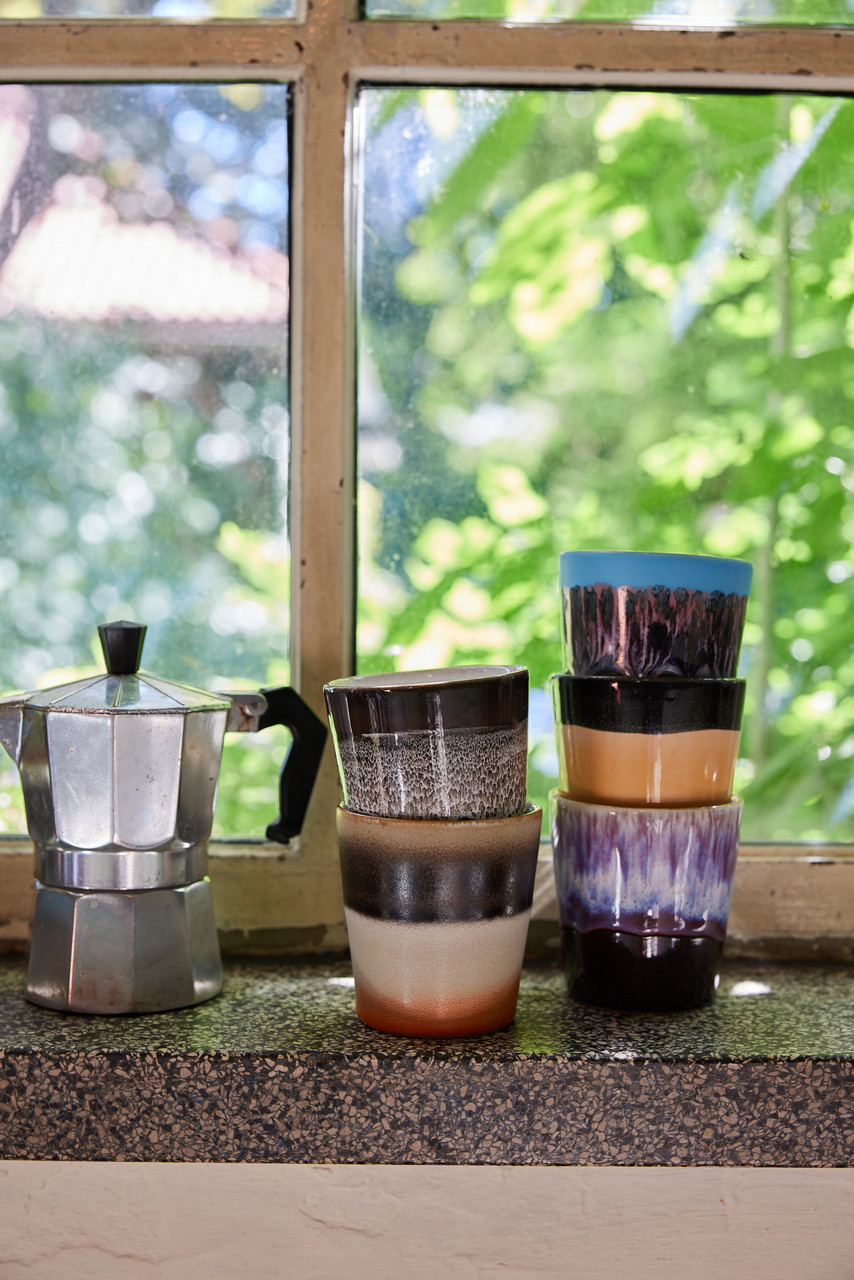 HKliving 70's Kaffee Becher/tea mug, Bomb, Siebziger Jahre Geschirr, coffee, Keramik   