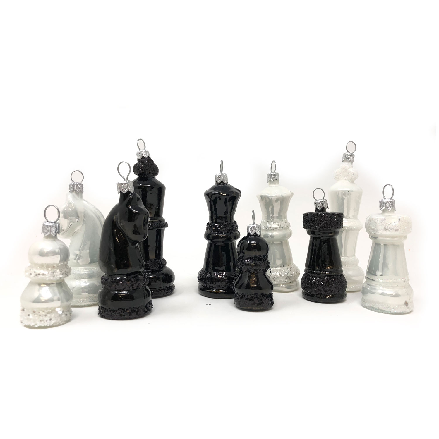 Weihnachtsanhänger Schachfigur Dame - weiß