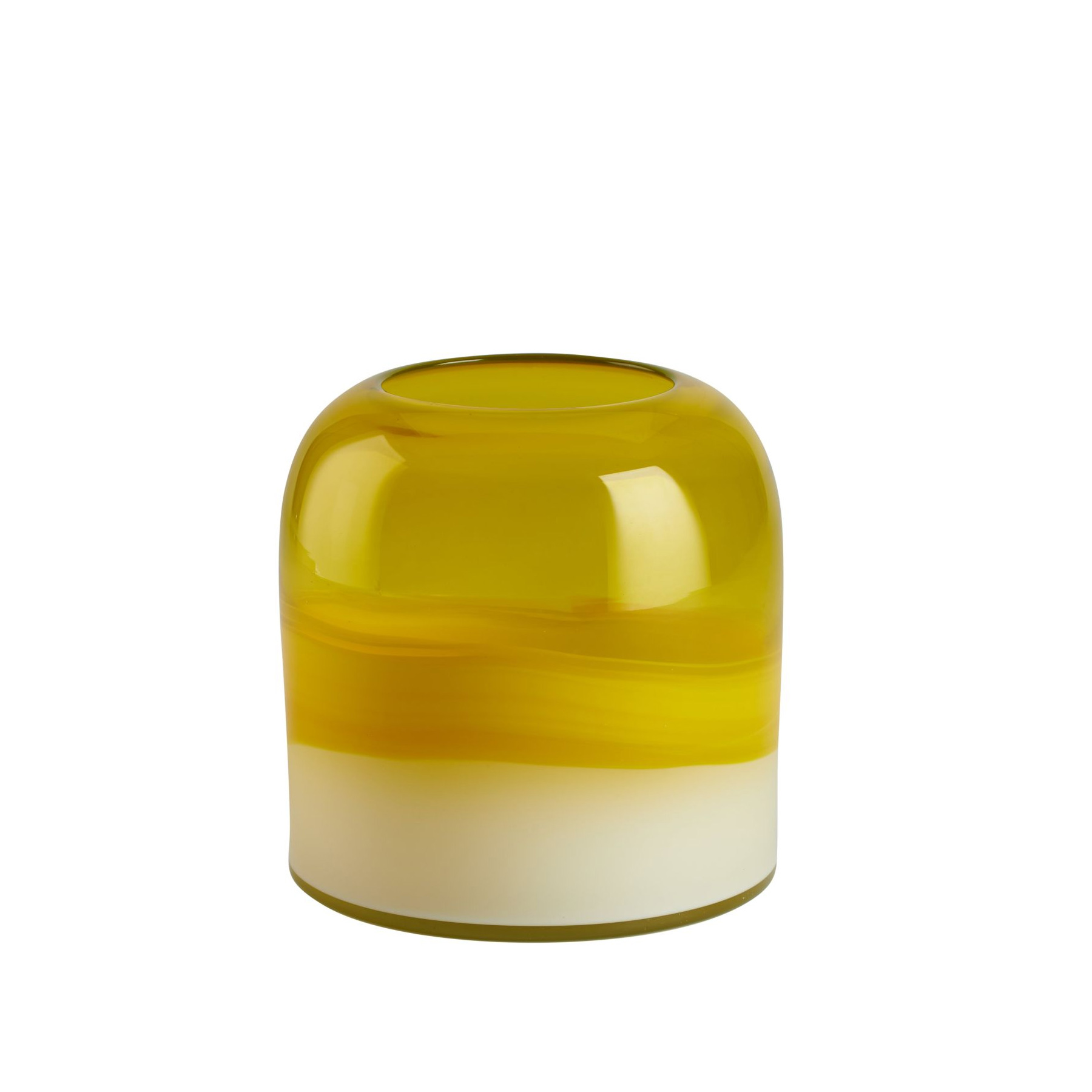 Chiffon, Vase, H17cm, gelb/weiß, df 