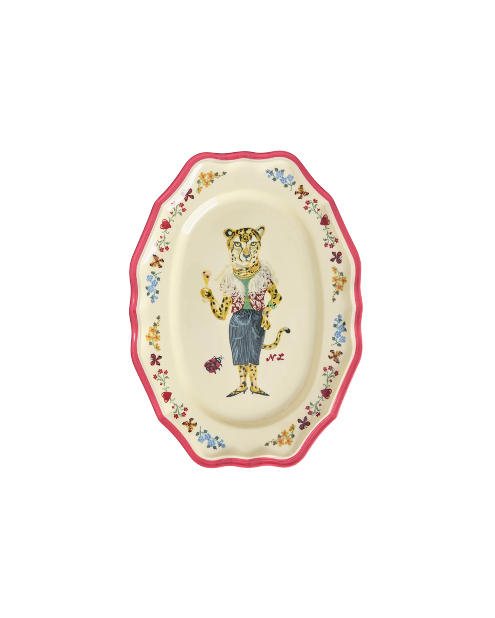 Rice Melamin Kleine Vintage Servierplatte - Nathalie Lété Vol. 2 Print, ca. 19  x26 cm