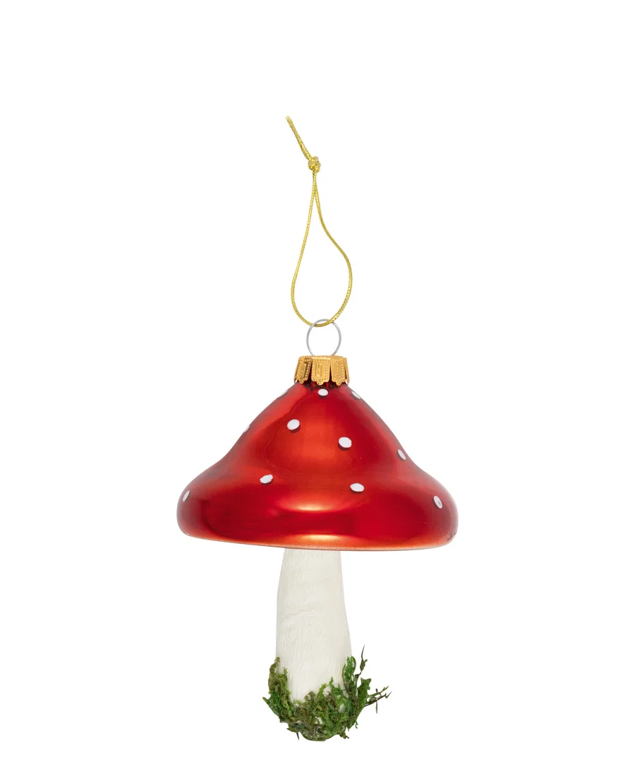 GreenGate Christbaumanhänger „Fliegenilz“ Rot, Glas, Mushroom glass Spot red, ca. 9 cm