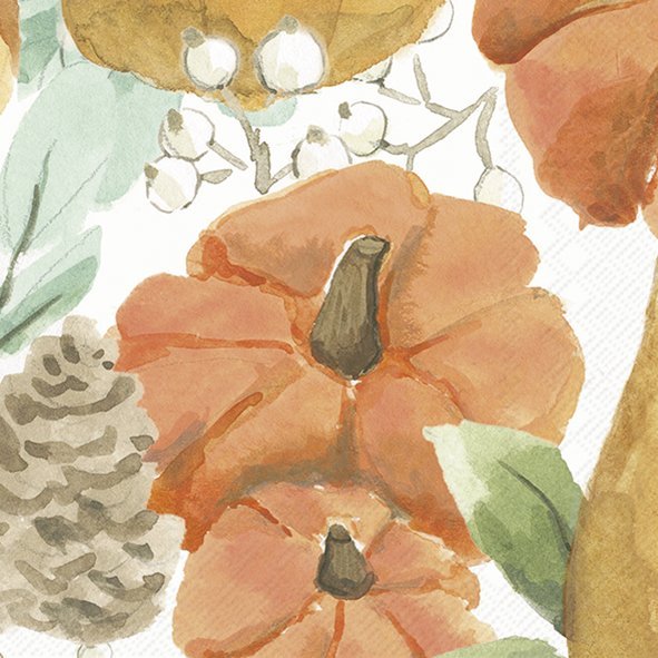 Papierservietten HARVEST FLORAL, 33  x 33 cm, Lunchservietten von IHR