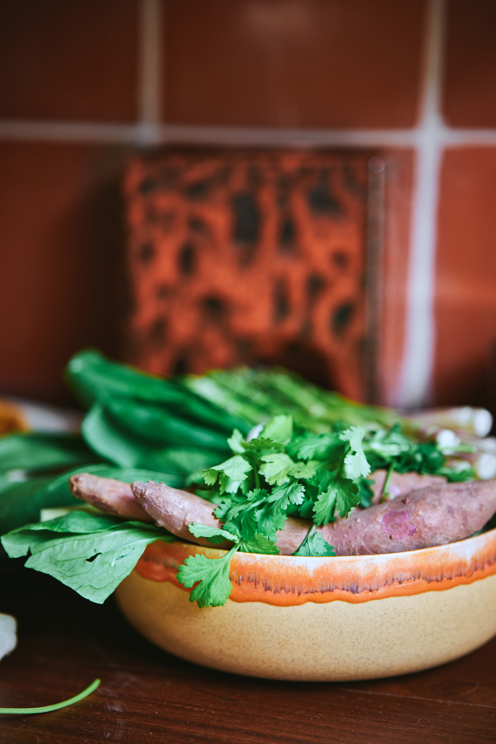 HKliving 70's Salat Schüssel shore, Siebziger Jahre Geschirr, D. 25 cm, salad bowl, Keramik  