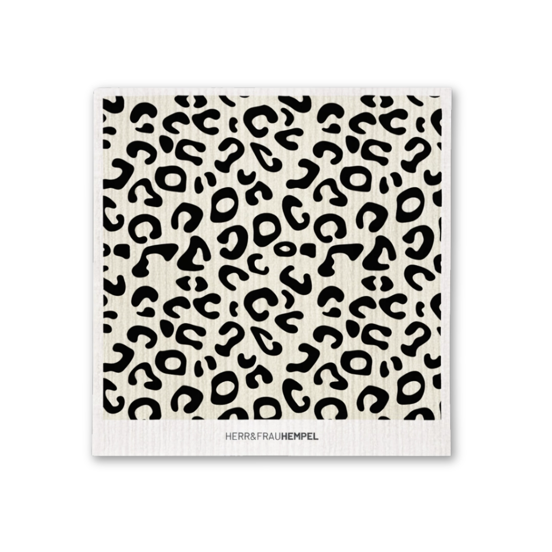 Schwammtuch Leo beige-schwarz