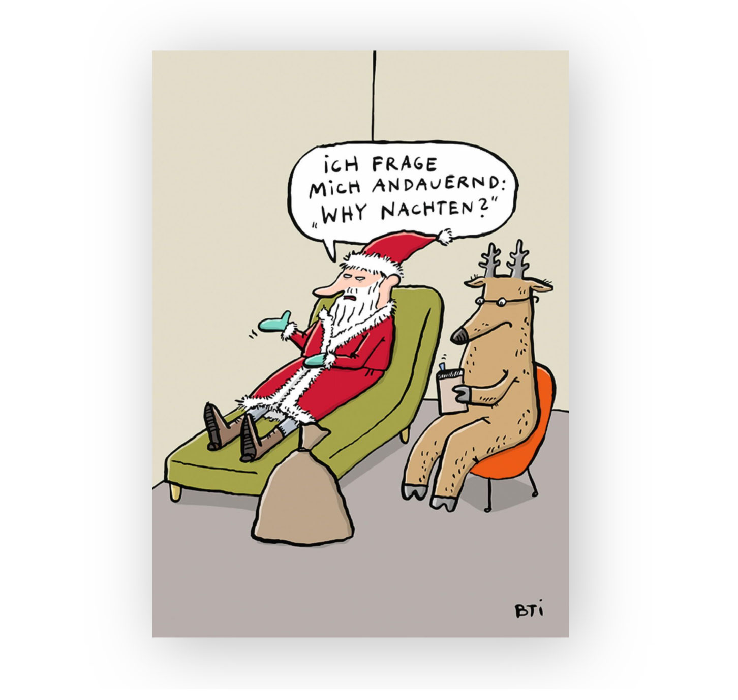 Inkognito Postkarte XMAS Why Nachten von Bettina Schipping, witzige Weihnachtskarte