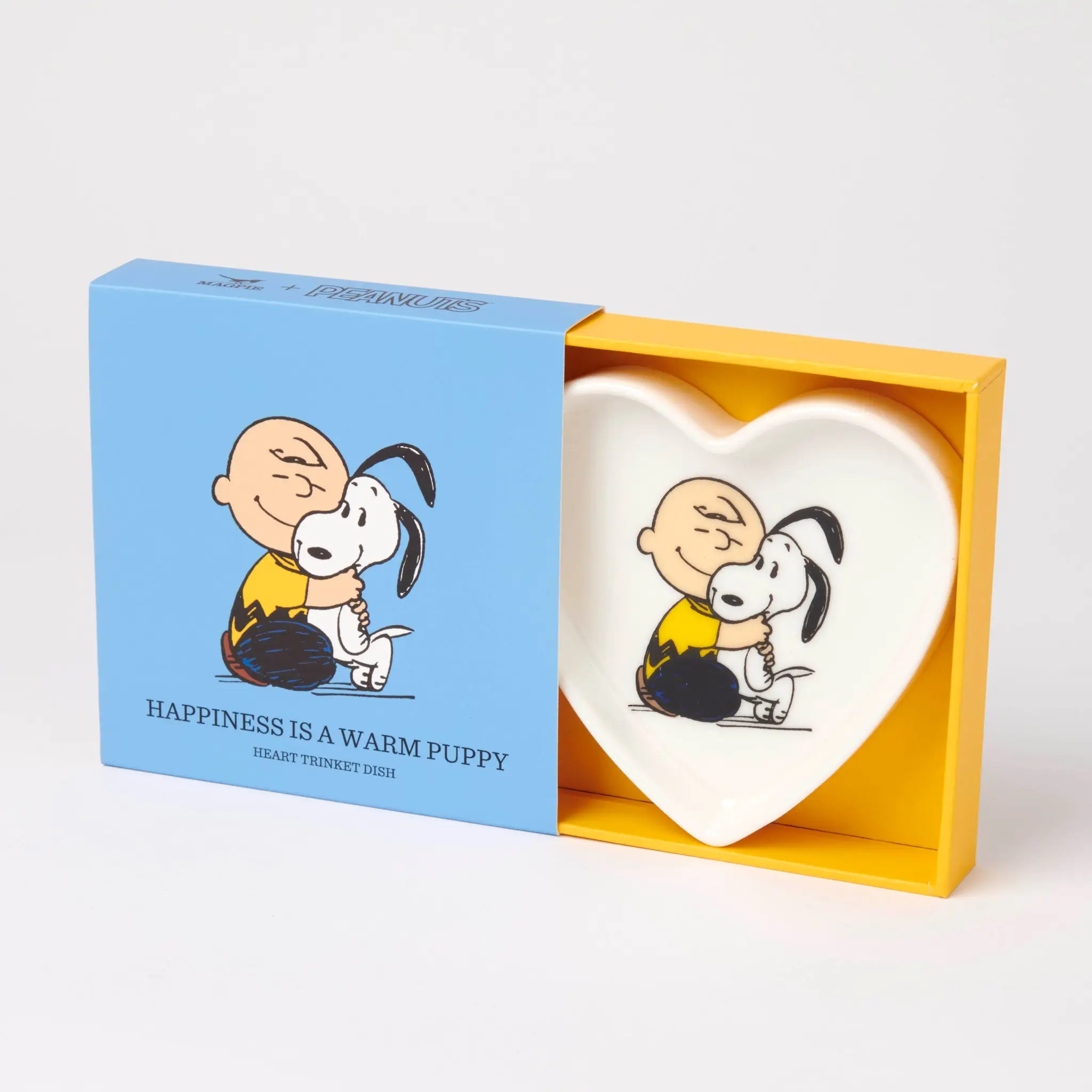 The Peanuts kleine Schale SNOOPY Happiness is a warm puppy, D. ca. 10 cm, weiß , Charly Brown & Snoopy