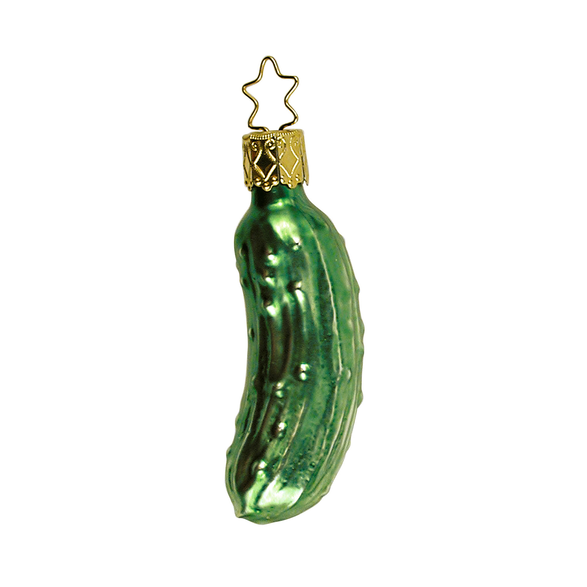 Inge Glas Gurke Christbaumkugel, ca. 7,5 cm, Weihnachtskugel Gurke