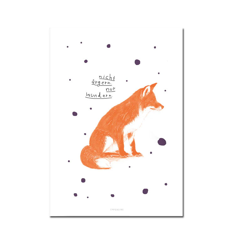 Typealive Postkarte "nicht ärgern nur wundern"  Fuchs