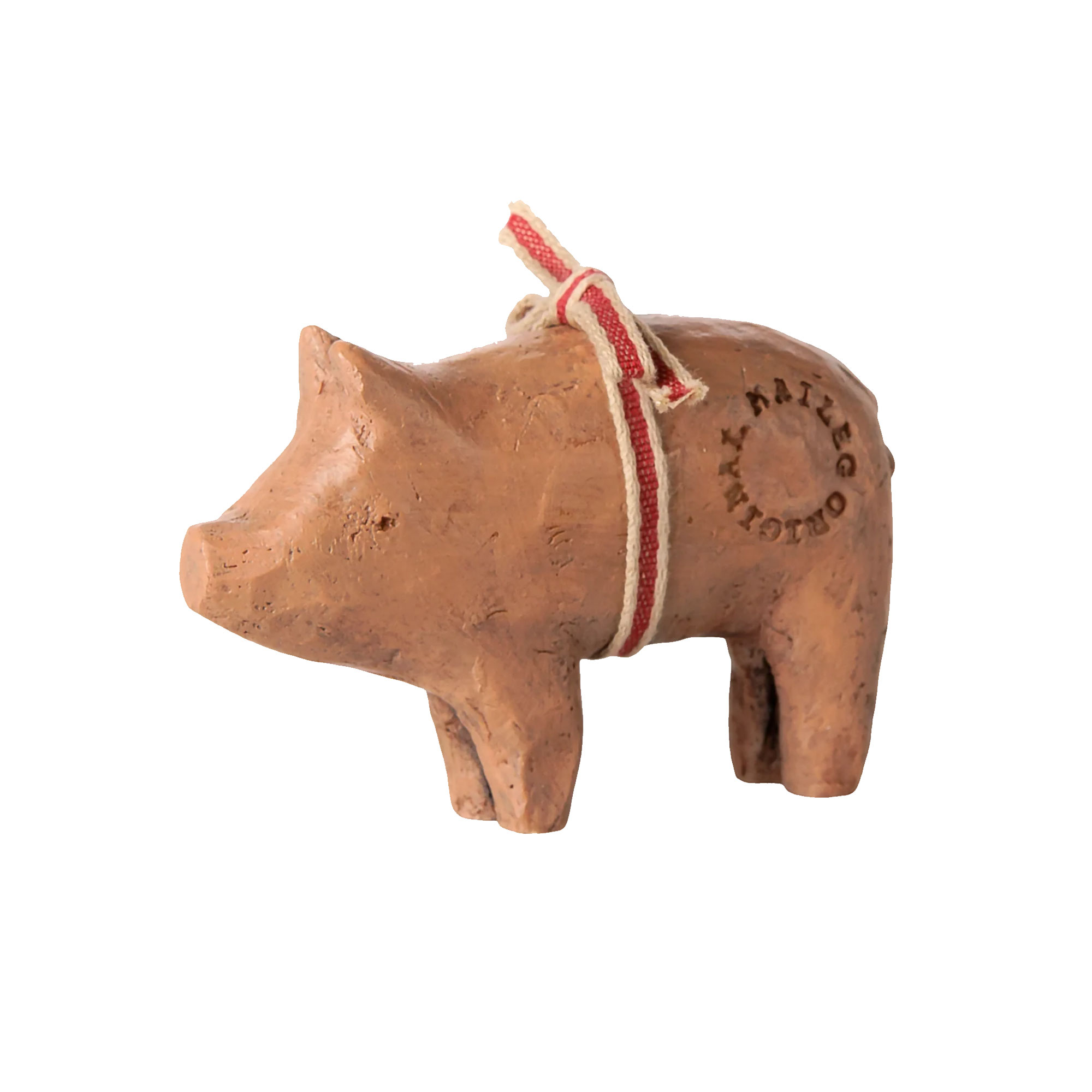 Maileg Schwein mit Band, Klein, ca. 6 x 9 cm