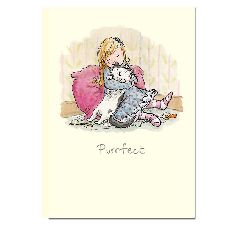 Two Bad Mice Doppelkarte "Purrrfect  " von Two Bad Mice aus England von Anita Jeram  , Katze