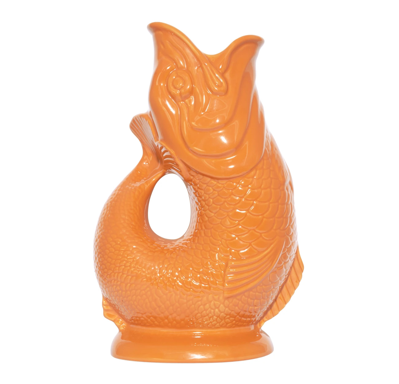 Gluckigluck  Fisch Karaffe/ Vase XL orange ca. 1,1 L, Höhe ca. 27 cm