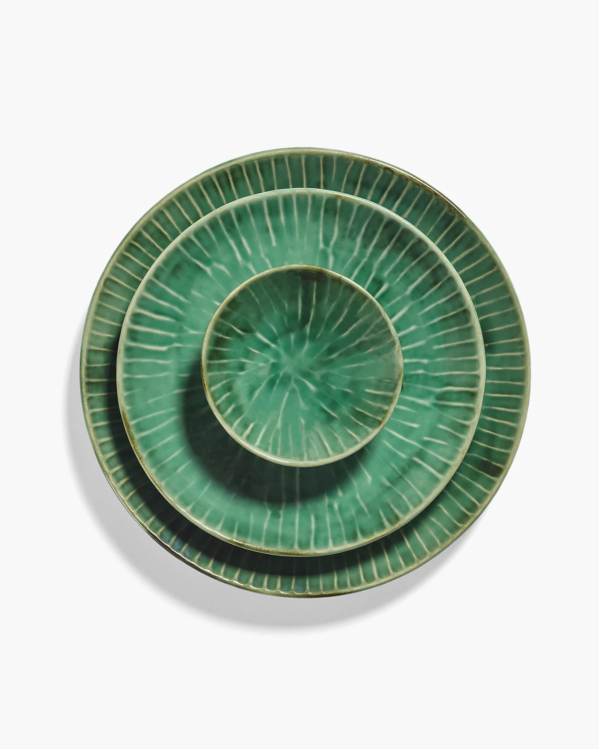  Verde Lanza Teller tief / TIEFE SERVIERPLATTE grün von Pascale Naessens, D. ca. 26 cm   