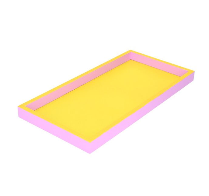 Neo, Tablett, rechteckig (30x2x15cm), 2 farbig, gelb/rosa