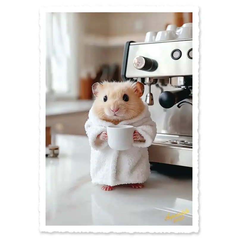 Impossible Card Postkarte *coffee hamster