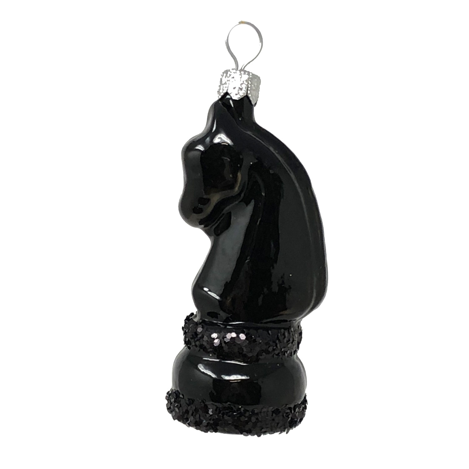 Weihnachtsanhänger Schachfigur - Springer (schwarz)