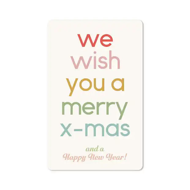 Lunacard Postkarte Weihnachten Wish you a merry x-mas