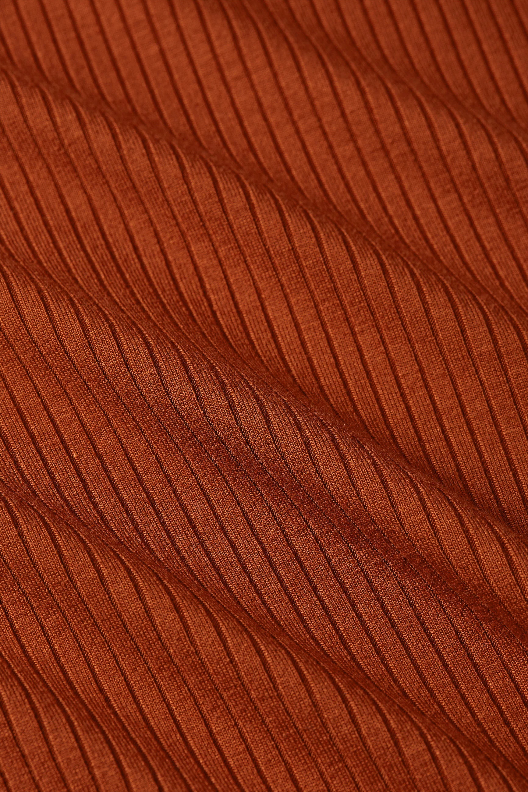 King Louie Rollneck Top Uni Rib, Rollkragen, Farbe Spicy Brown - Uni Rib