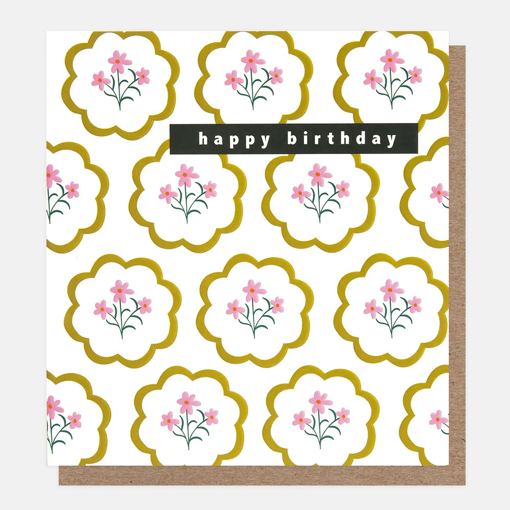 Caroline Gardner Geburtstagskarte Blumenkarte „Happy Birthday“, PRE007