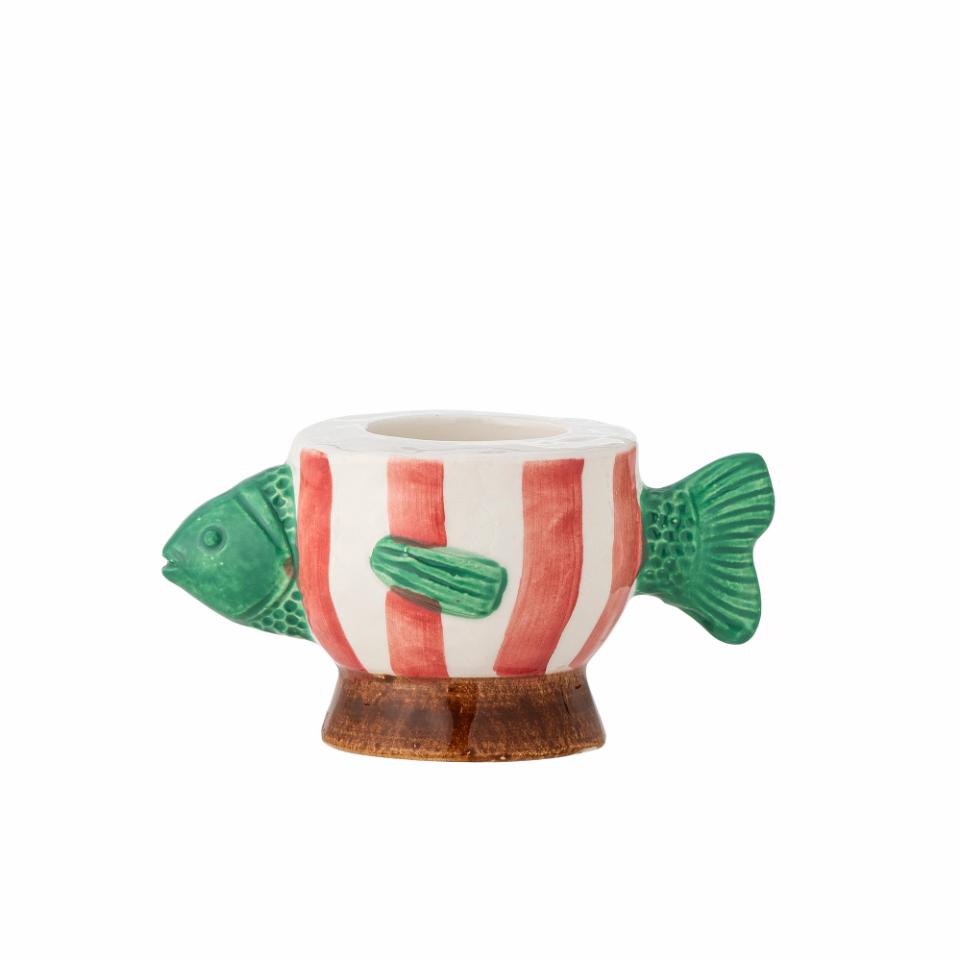 Codia Teelicht- und Kerzenhalter, FISCH,  Pink, Steingut von Bloomingville  