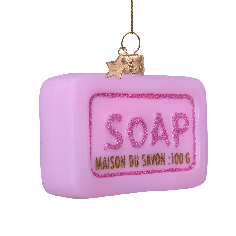 % Weihnachtskugel Seife, "Maison du savon : 100g" , H. ca. 5 cm, Glas von Vondels , soap
