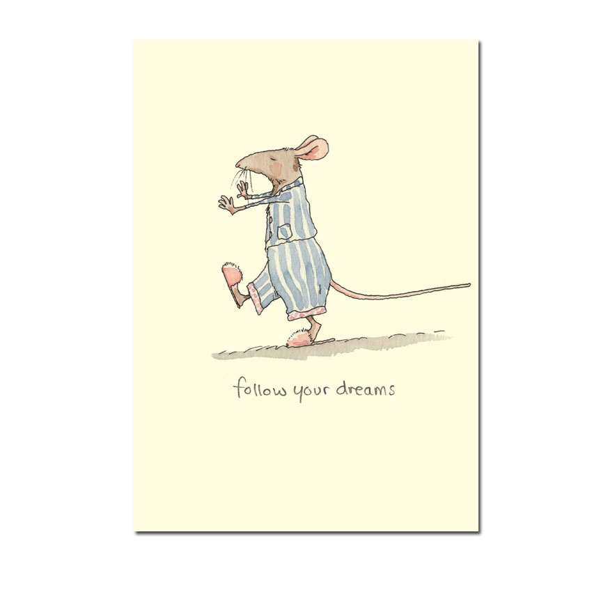 Two Bad Mice Doppelkarte "Follow Your Dreams " von Two Bad Mice aus England , Schlafwandler von Anita Jeram  